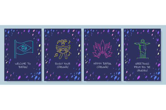 Discover the Charm of Brazilian Postcard with Linear Icons