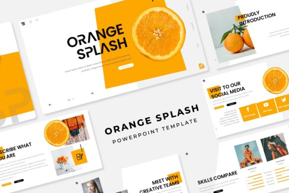 Enhance Presentations with Orange Splash PPT Template