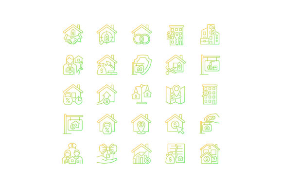 Enhance Your Designs with Property Sale Gradient Linear Icons