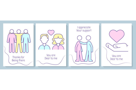 Expressing Gratitude with Style: The Art of Appreciation Greeting Cards with Icons and Colorful Elements