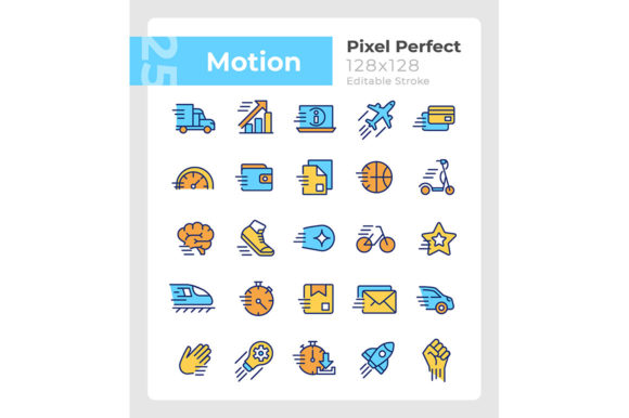 Motion Pixel Perfect RGB Color Icons Set: A Versatile Tool for Design and Communication