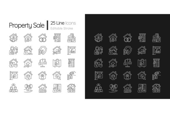 Property Sale Linear Icons Set: A Versatile Tool for Real Estate Professionals