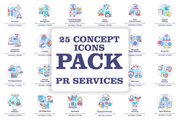 Unlocking the Power of PR Services Concept Icons Bundle for Effective Business Promotion